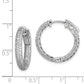 Sterling Silver Shimmer Rhodium-Plated 200 Stone Pav 1.1mm Cz In And Out Round Hinged Hoop Earrings