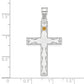 Sterling Silver Rh-Plt Crystal Family Cross Pendant