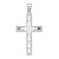 Sterling Silver Rh-Plt/14K Bezel Crystal Family Cross Pendant