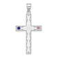 Sterling Silver Rh-Plt Crystal Family Cross Pendant