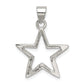 Sterling Silver Rhodium-Plated Cz Star Pendant