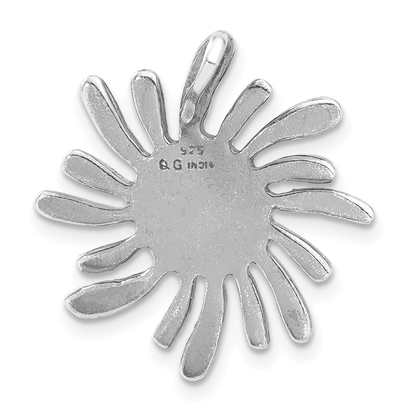 Sterling Silver Antiqued Flower Pendant