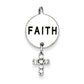 Sterling Silver Rhdoium Plated Faith Cz Cross Pendant