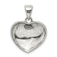 Sterling Silver Antiqued Red Enamel And Marcasite Heart Pendant