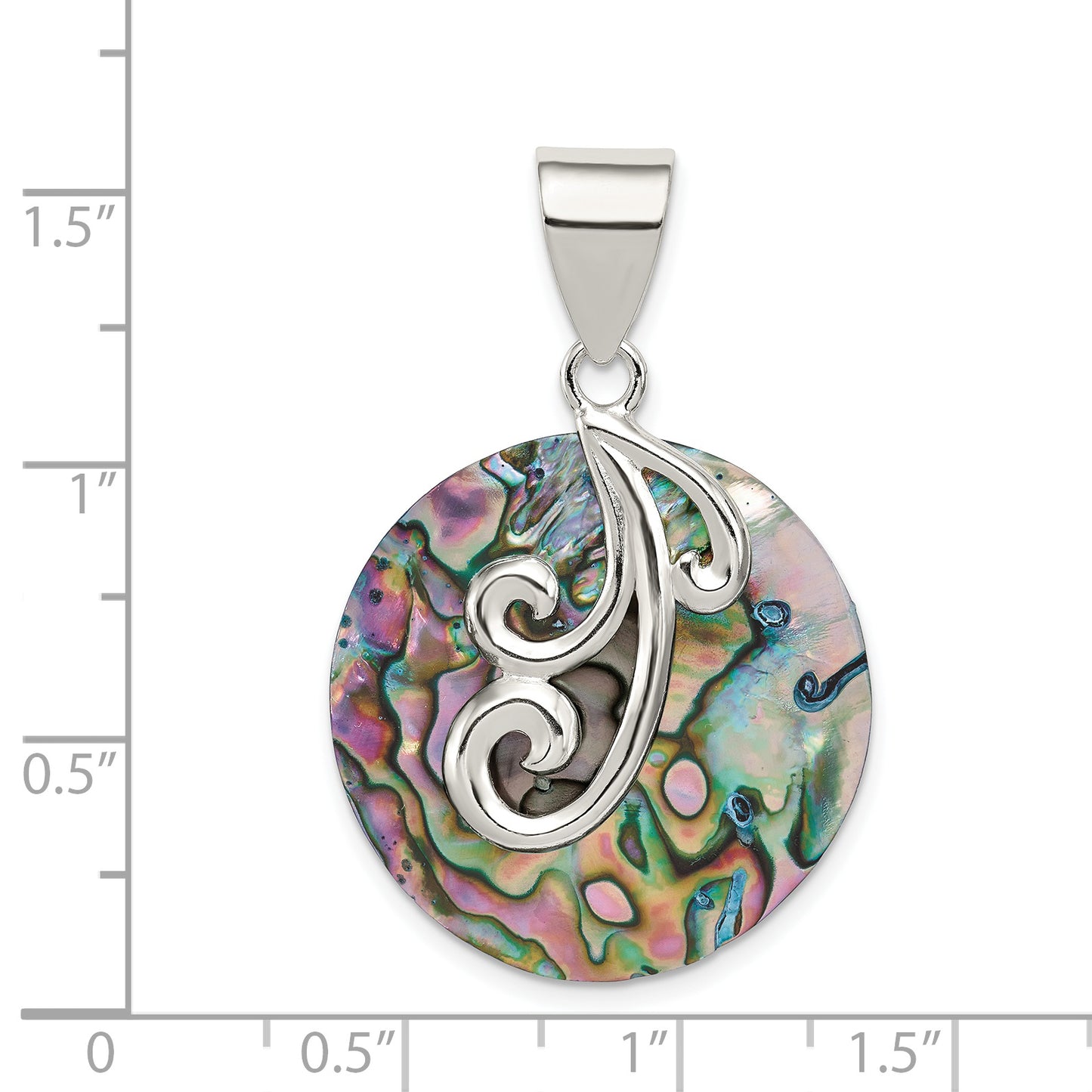 Sterling Silver Round Abalone Pendant