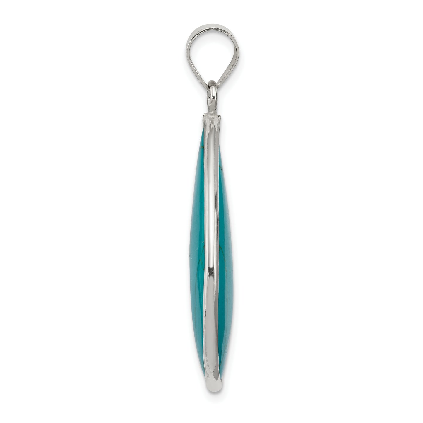 Sterling Silver Teardrop Turquoise Pendant