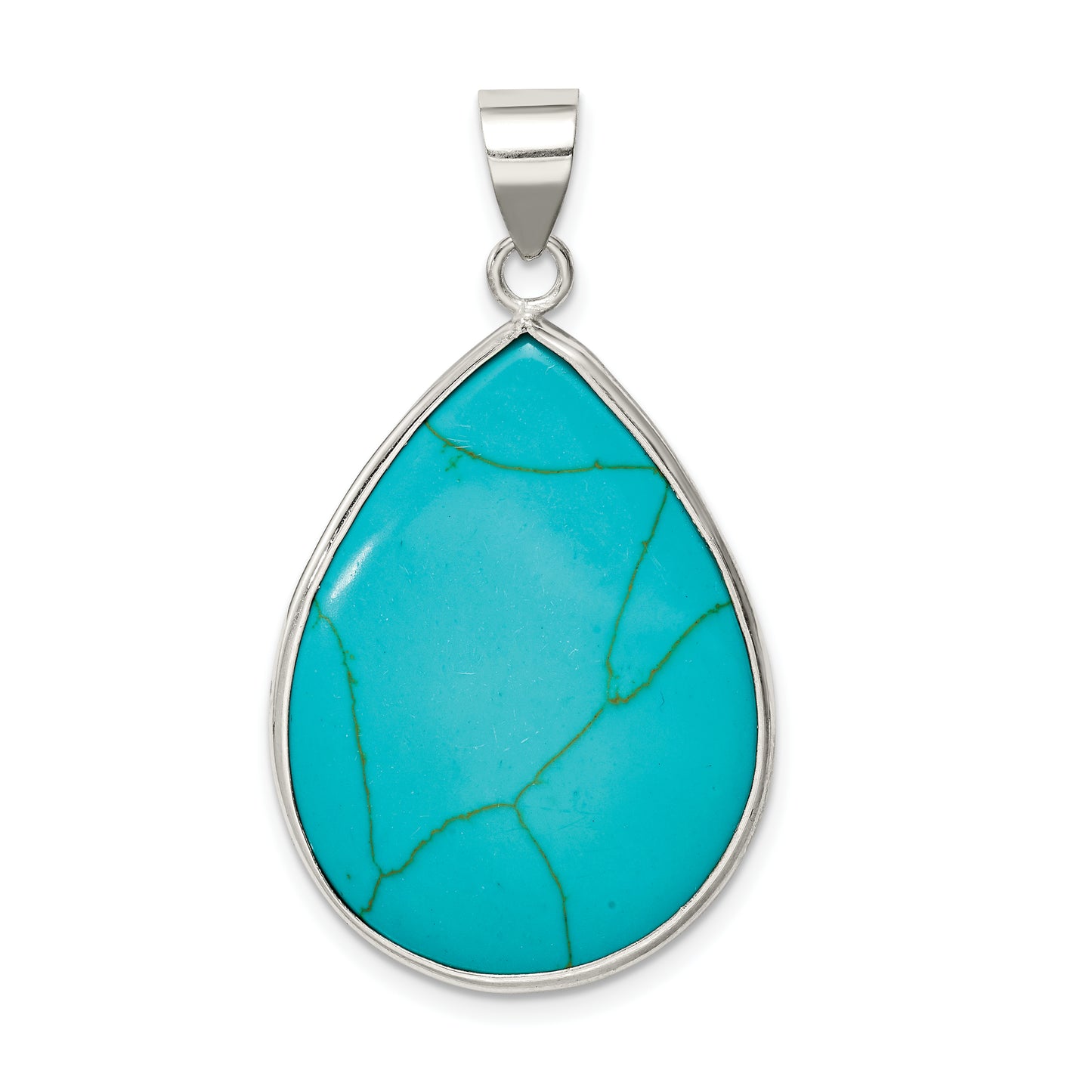 Sterling Silver Teardrop Turquoise Pendant