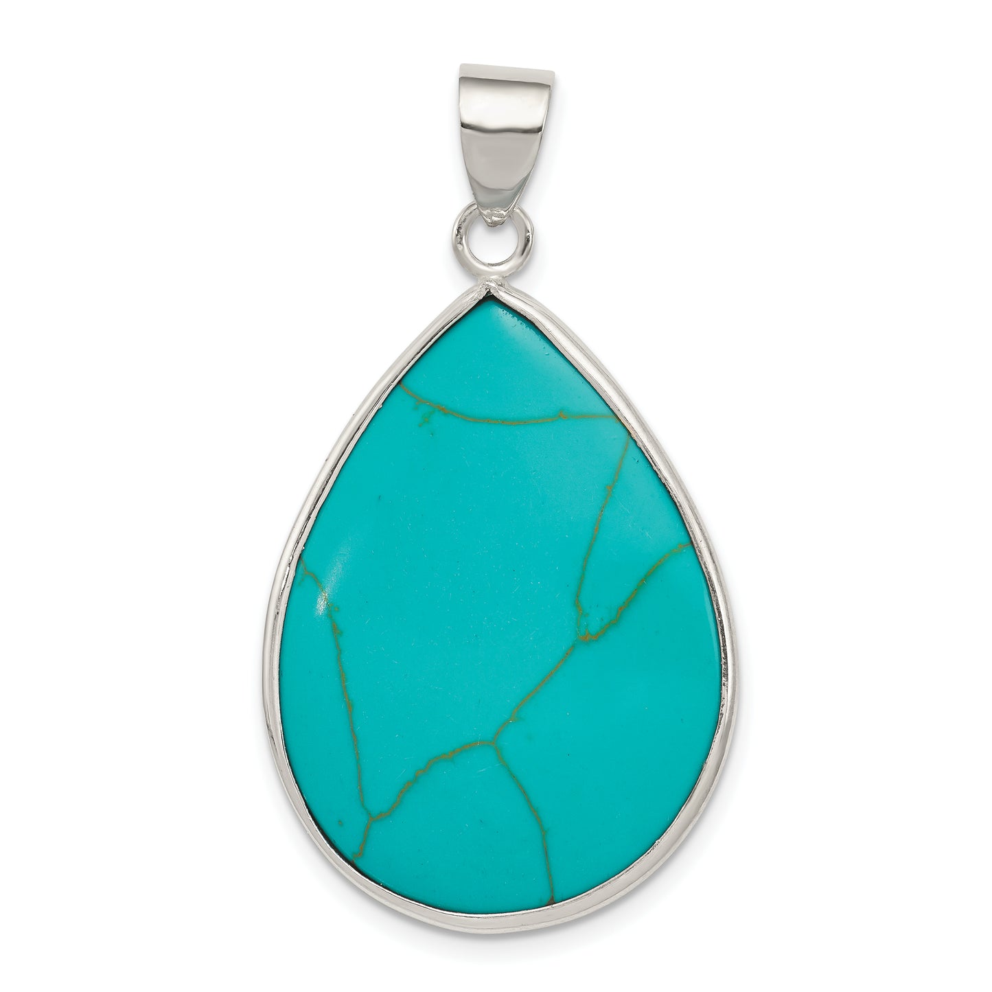 Sterling Silver Teardrop Turquoise Pendant