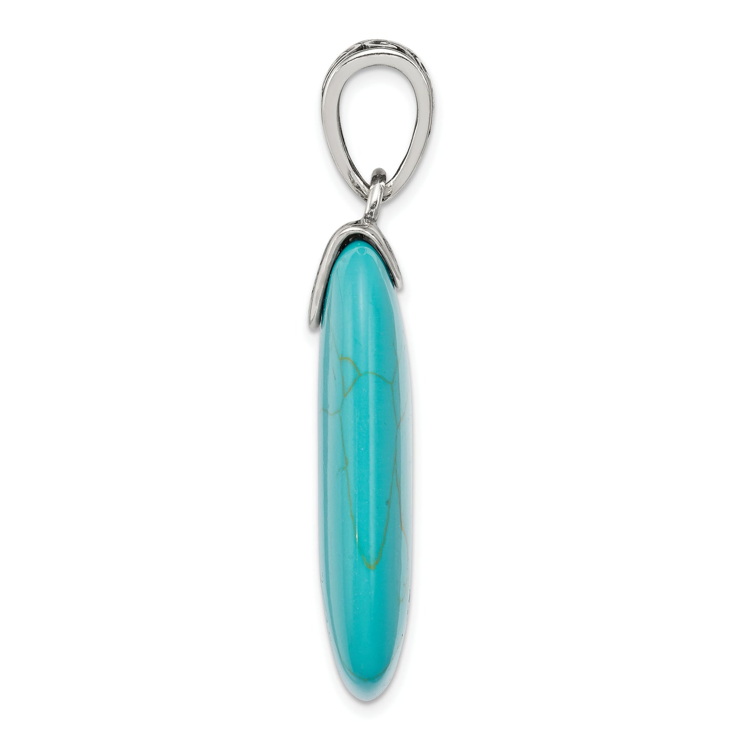 Sterling Silver Antiqued Turquoise Pendant