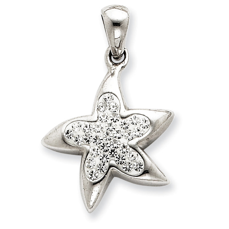 Sterling Silver Stellux Crystal Starfish Pendant