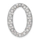 Sterling Silver Cz Oval Chain Slide Pendant