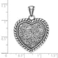 Sterling Silver Antiqued Swirl Heart Pendant