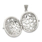 Sterling Silver Rhodium-Plated Cz Fancy Filigree Oval 22mm Locket