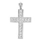 Sterling Silver Rhodium-Plated Cz Cross Pendant