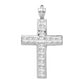 Sterling Silver Rhodium-Plated Cz Cross Pendant