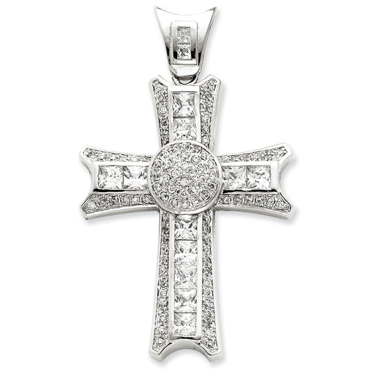 Sterling Silver Cz Cross Pendant