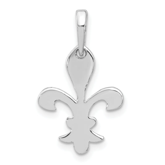 Sterling Silver Polished Fleur De Lis Dangle Pendant