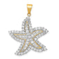 Sterling Silver Flash Gold-Plated And Cz Starfish Pendant