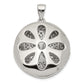 Sterling Silver Rhodium-Plated Cz Flower Design 22mm Locket Pendant