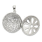 Sterling Silver Rhodium-Plated Cz Flower Design 22mm Locket Pendant