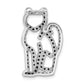 Sterling Silver Black Rhodium-Plated & Cz Cat Slide Pendant