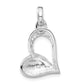 Sterling Silver Polished & Antiqued Open Heart Pendant