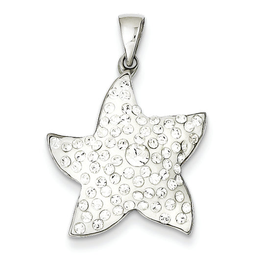 Sterling Silver Stellux Crystals Starfish Pendant