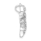 Sterling Silver Stellux Crystal Triple Dolphin Slide Pendant