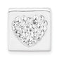 Sterling Silver Stellux Crystal Heart Square Slide Pendant