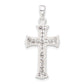 Sterling Silver White Stellux Crystal Cross Pendant