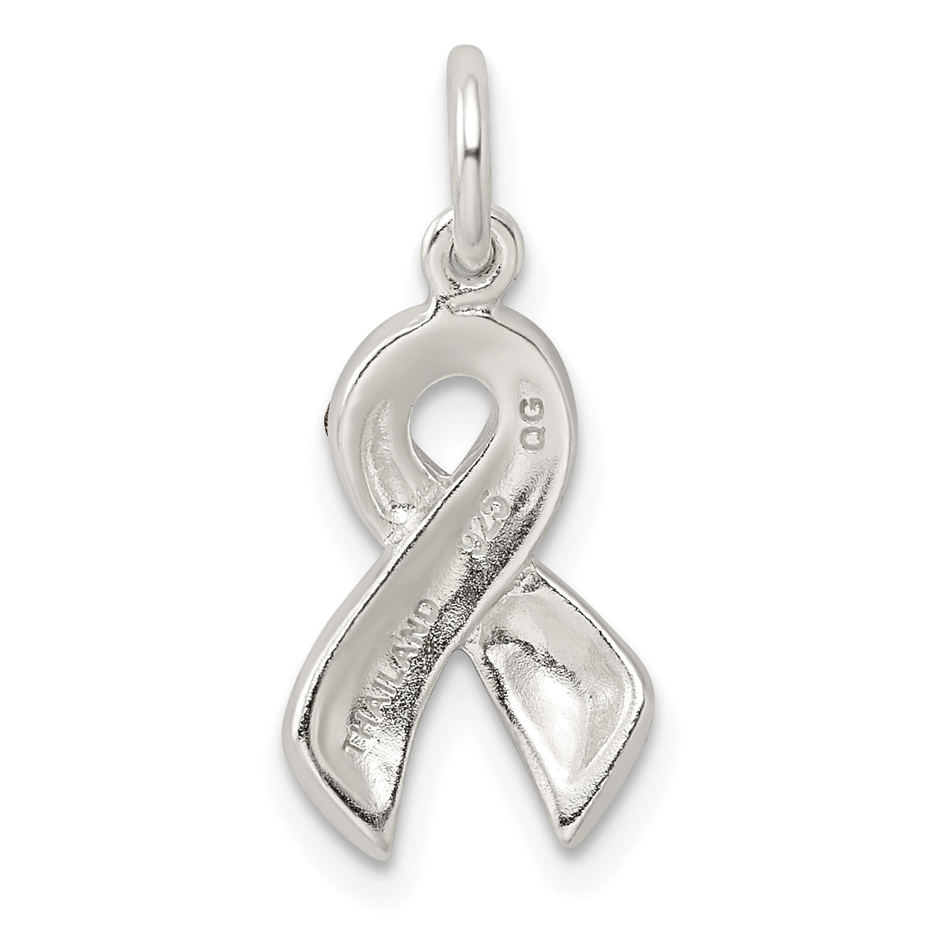 Sterling Silver Stellux Crystal Pink Awareness Ribbon Pendant