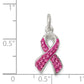 Sterling Silver Stellux Crystal Pink Awareness Ribbon Pendant