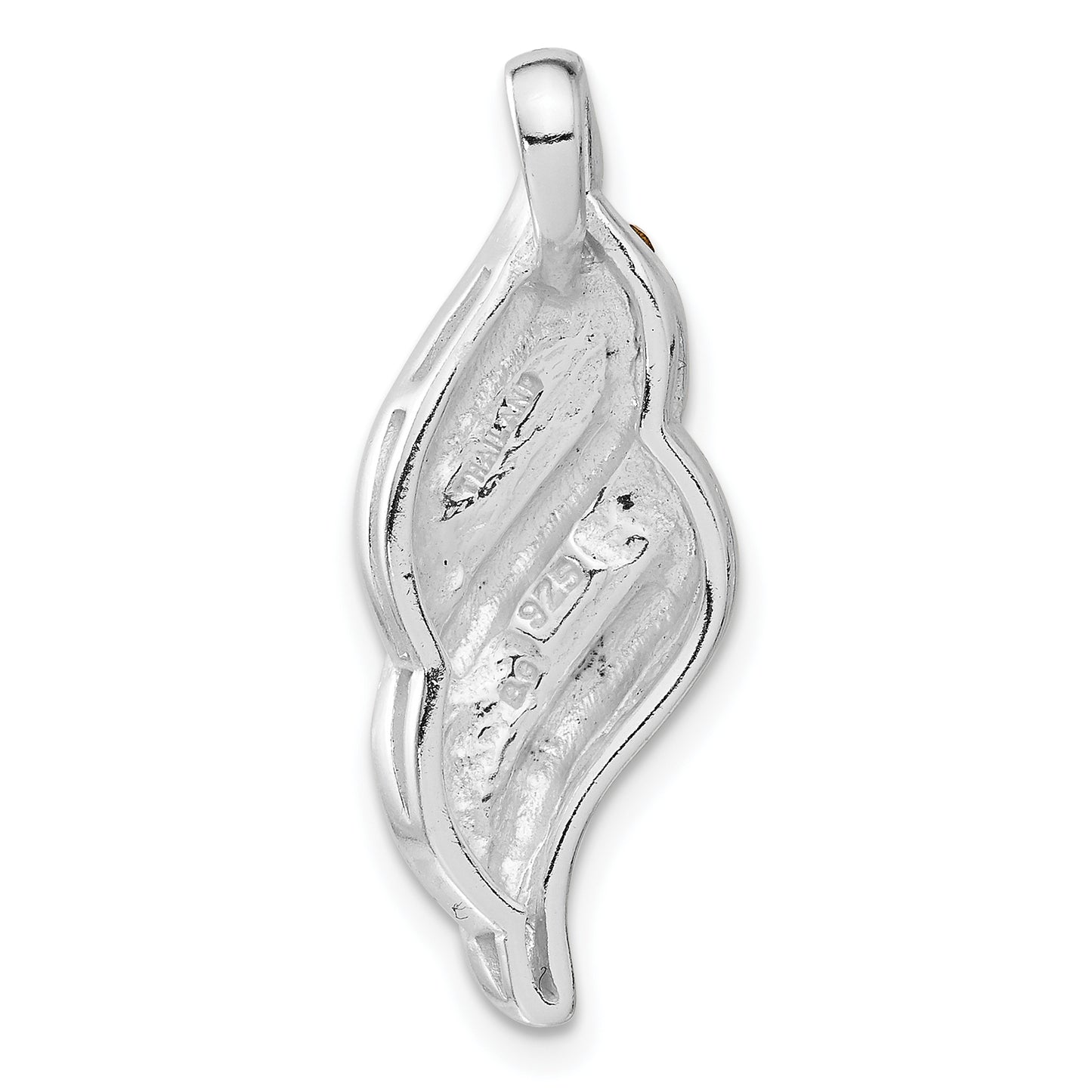 Sterling Silver Stellux Crystal Fancy Swirl Slide Pendant