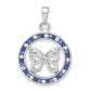 Sterling Silver Rhodium Plated Stellux Crystal Butterfly Pendant