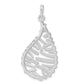 Sterling Silver Polished Fancy Teardrop Shaped Pendant