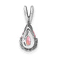 Sterling Silver Antiqued Pink Cz Pendant