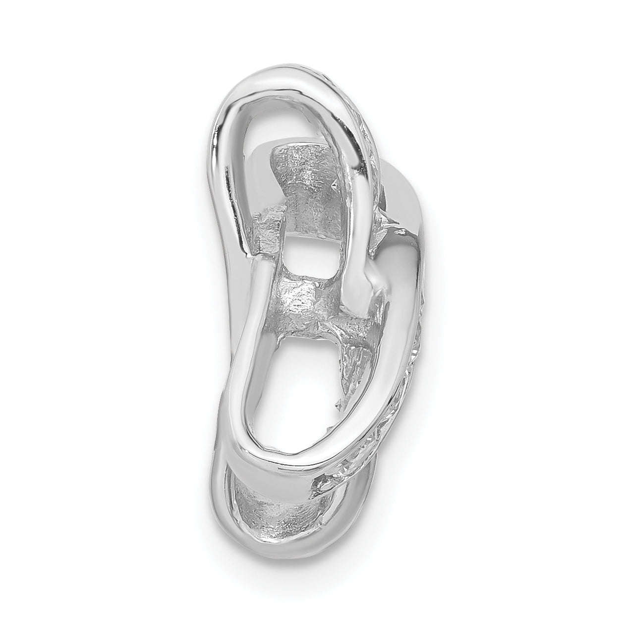 Sterling Silver Rhodium-Plated Cz Pendant Slide