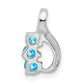 Sterling Silver Blue Topaz Chain Slide Pendant