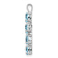 Sterling Silver Rhodium Plated Light Swiss Blue Topaz Cross Pendant