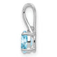 Sterling Silver Rhodium Plated Diamond & Sky Blue Topaz Oval Pendant