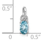 Sterling Silver Rhodium Plated Diamond & Sky Blue Topaz Oval Pendant