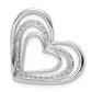 Sterling Silver Rhodium Plated Diamond Triple Heart Pendant