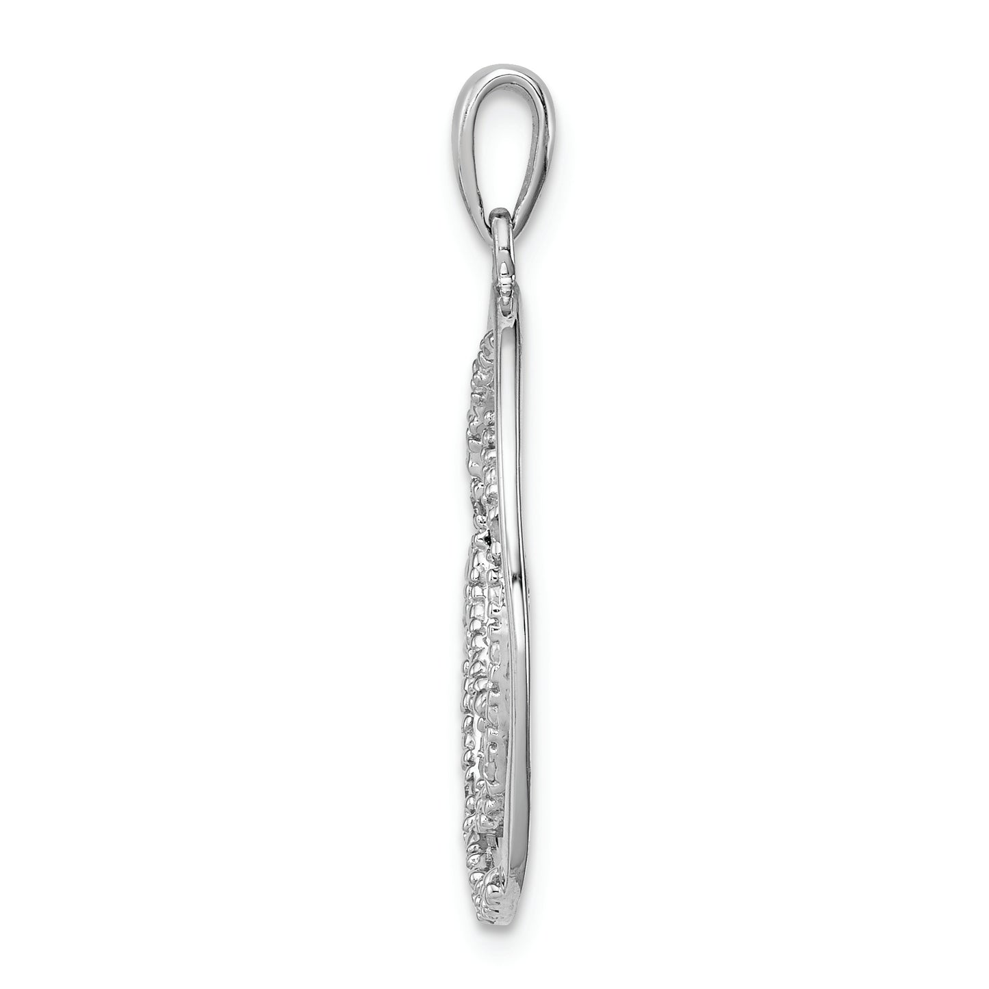 Sterling Silver Rhodium Plated Diamond Pendant