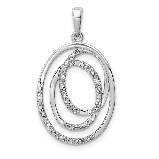 Sterling Silver Rhodium Plated Diamond Pendant