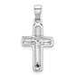 Sterling Silver Rhodium Plated Diamond Cross Pendant