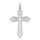 Sterling Silver Rhodium Plated Diamond Cross Pendant