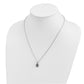 Sterling Silver White Night Rhodium-Plated Black And Diamond Teardrop Pendant 18 Inch Necklace With 2 Extender