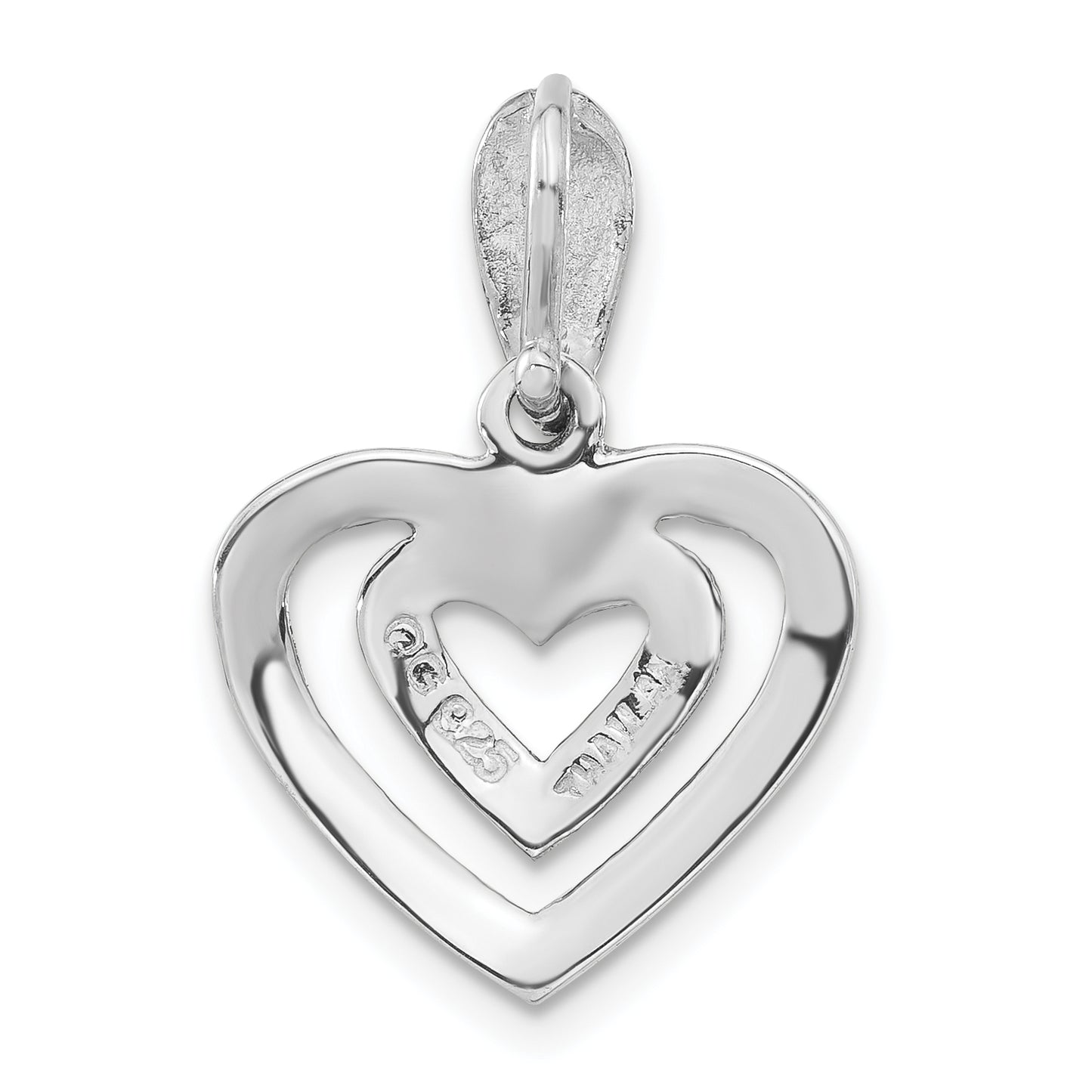 Sterling Silver Polished & Antiqued Marcasite Heart Pendant