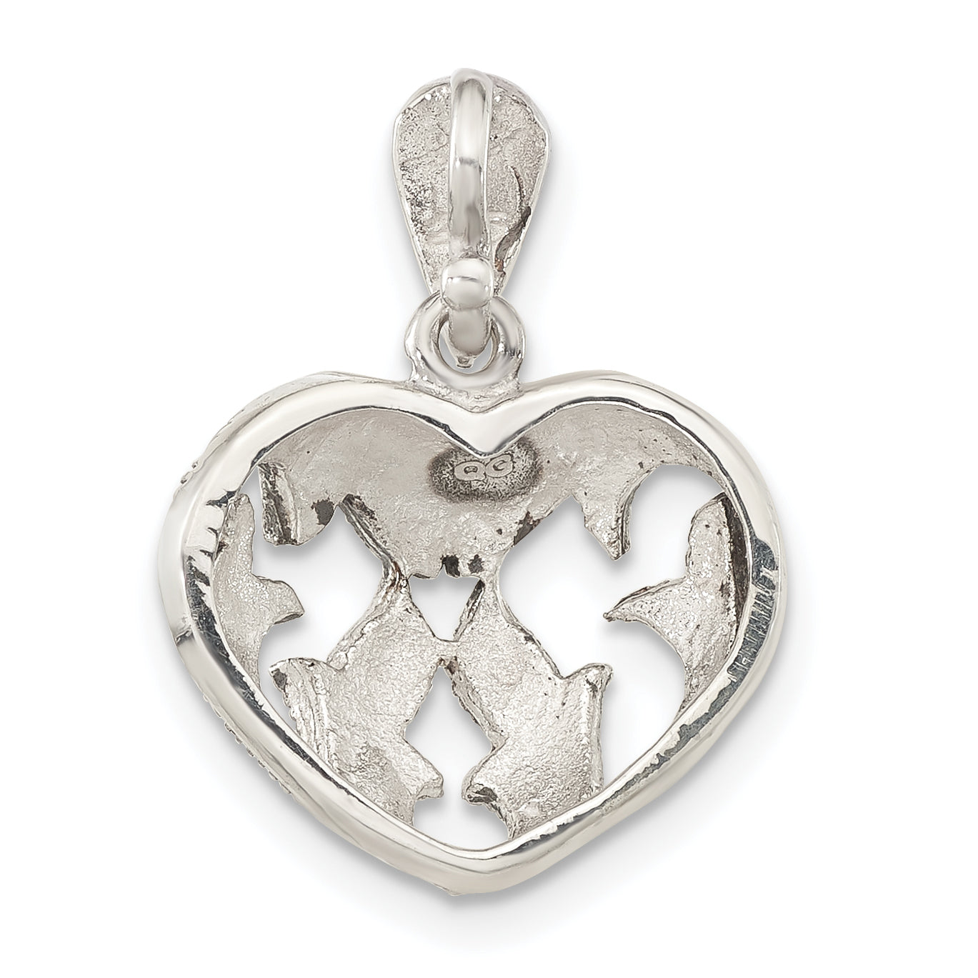 Sterling Silver Antiqued Marcasite Heart Pendant