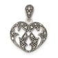 Sterling Silver Antiqued Marcasite Heart Pendant